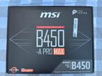 MSI B450‑A PRO MAX Socket AM4, Enlèvement ou Envoi, DDR4, Comme neuf, Micro-ATX