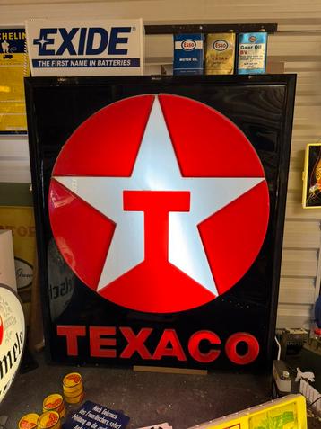 Ancienne boîte à lumière publicitaire TEXACO XL, Enlèvement, Utilisé, Table lumineuse ou lampe (néon)