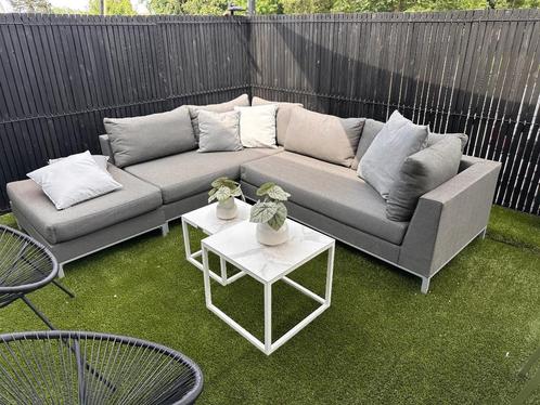Loungeset, Tuin en Terras, Tuinsets en Loungesets, Zo goed als nieuw, Loungeset, Aluminium, 6 zitplaatsen, Bank, Hocker, Ophalen