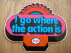 Esso I go where the action is 10 x 8 cm Sticker, Ophalen of Verzenden, Nieuw, Bedrijf of Vereniging