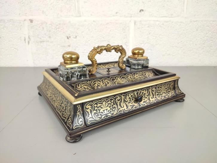Antiek 19e eeuws Boulle inktstel, Antiek en Kunst, Antiek | Kantoor en Zakelijk, Ophalen of Verzenden