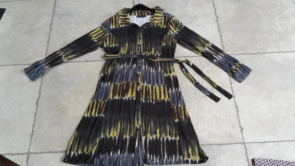 Merk Liberty Island: winter jurk mt 42 (zie foto's), Kleding | Dames, Jurken, Gedragen, Maat 42/44 (L), Bruin, Knielengte, Ophalen of Verzenden