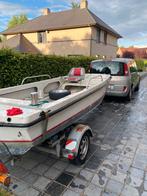 Boot op kiptrailer met of zonder buitenboordmotor, Watersport en Boten, Ophalen, Gebruikt, Minder dan 70 pk, 3 tot 6 meter