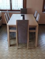 Table de salle à manger moderne avec 6 chaises, Comme neuf, Rectangulaire, Autres essences de bois, 50 à 100 cm