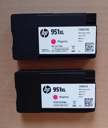 2 HP 951XL magenta inktpatronen 8100, 8600, 8610, 8615, ... beschikbaar voor biedingen