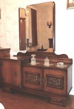 Antieke commode met spiegel, 105 cm of meer, Gebruikt, Minder dan 50 cm, Commode