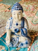 Chinees blauw wit porselein Gheisha beeldje, Ophalen