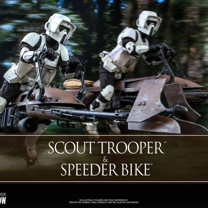 Hot Deal Star Wars Scout Trooper+Speeder Bike 1/6 Sideshow, Verzamelen, Star Wars, Zo goed als nieuw, Actiefiguurtje, Ophalen