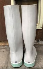 Witte rubber werk laarzen met stalen neus + rubber schort, Heren, Overig, Ophalen of Verzenden, Laarzen