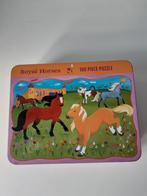 Toffe paardjes puzzel in blikken doos, Kinderen en Baby's, Speelgoed | Kinderpuzzels, Zo goed als nieuw, Ophalen