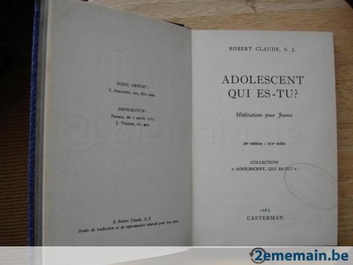 Adolescent, wie ben jij, Robert Claude, Boeken, Psychologie, Gelezen, Ophalen of Verzenden