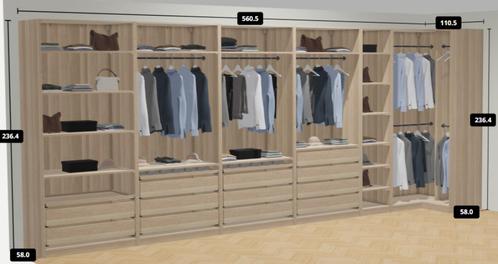 Ikea PAX kasten - dressing, Huis en Inrichting, Kasten | Kleerkasten, Gebruikt, 200 cm of meer, 200 cm of meer, 50 tot 75 cm, Met lade(s)