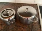 2 kookpotten inox, Huis en Inrichting, Ophalen, Zo goed als nieuw, Inox