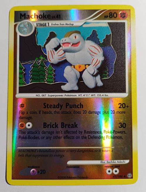 Pokémonkaart Machoke Lv.41 Stormfront 41/100 Rev. Holo, Hobby en Vrije tijd, Verzamelkaartspellen | Pokémon, Gebruikt, Losse kaart