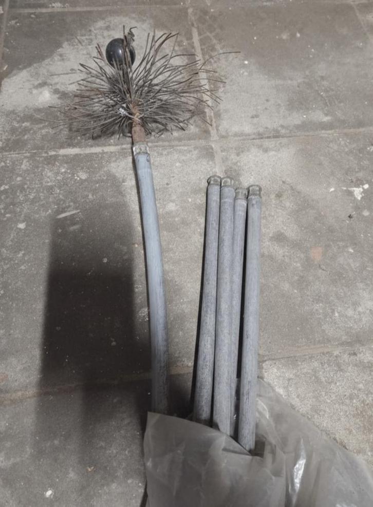 Schoorsteenveegset - 9 meter, Doe-het-zelf en Bouw, Verwarming en Radiatoren, Gebruikt, Ophalen