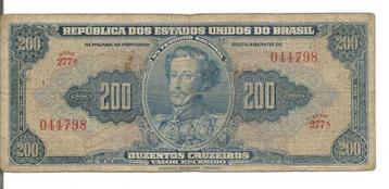 Brasil 200 Cruzeiros 1943 P139 Série 277A (1st print) VF .. beschikbaar voor biedingen