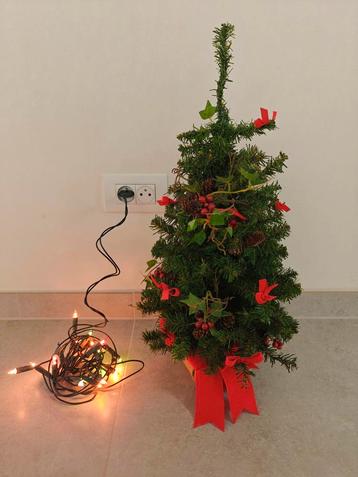 Kunstkerstboompje met gekleurde lampjes, hoogte 50 cm beschikbaar voor biedingen