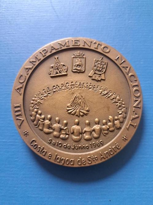 1969 Portugal medaille in brons kamperen, Postzegels en Munten, Penningen en Medailles, Brons, Verzenden