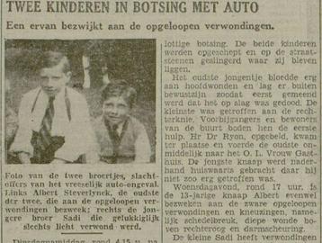 POPERINGE JHR ALBERT STEVERLINCK  1933 en na pijnlijk ongev, Enlèvement ou Envoi, Image pieuse