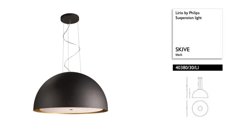 Lirio by Philips Hanglamp van aluminium en glas Zwart, Huis en Inrichting, Lampen | Hanglampen, Zo goed als nieuw, 75 cm of meer