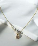 Zirkonia ketting goudkleurig nieuw/ originele verpakking, Ophalen, Nieuw, Goud