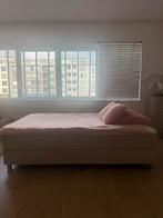 Bed met frame, Ophalen, Gebruikt, Beige, Twijfelaar