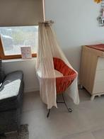 Vintage rotan wieg met bekleding en hemeltje, Ophalen, Zo goed als nieuw, Wieg