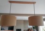 Hanglamp met 2 beige lampenkappen, Ophalen, Zo goed als nieuw, Beige