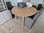 Ronde tafel met 6 stoelen, Huis en Inrichting, Tafels | Eettafels, Ophalen, Gebruikt, Vijf personen of meer