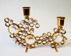 Vintage Palwa kandelaar Hollywood Regency kristal messing, Overige materialen, Gebruikt, Ophalen of Verzenden, Kandelaar