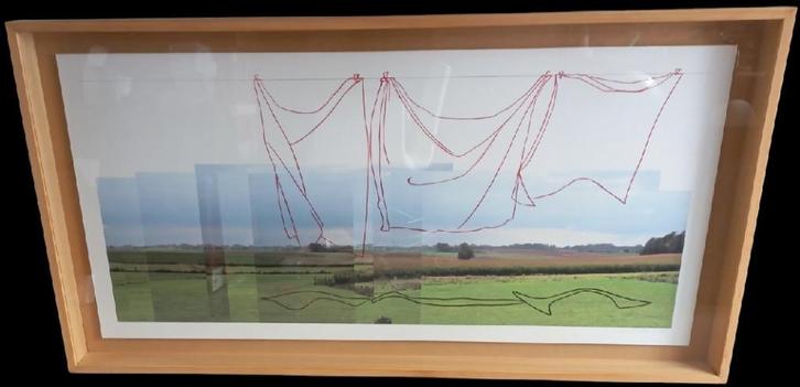 Mireille Robbe "enorm groot werk achter glas", Antiek en Kunst, Kunst | Schilderijen | Modern, Ophalen