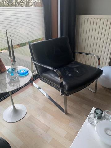 Prachtige zwart lederen lounge chair Shabby by Conform beschikbaar voor biedingen