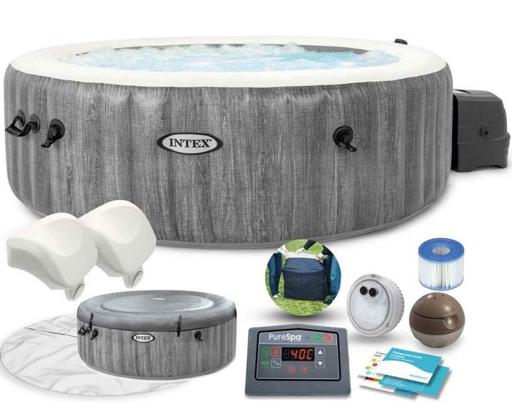 Intex PureSpa greywood deluxe jacuzzi 4 personen ongebruikt, Tuin en Terras, Zwembaden, Nieuw, Ophalen