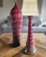 Bijpassende handgemaakte keramische vaas en kandelaar., Ophalen, Zo goed als nieuw, Aardewerk of Porselein