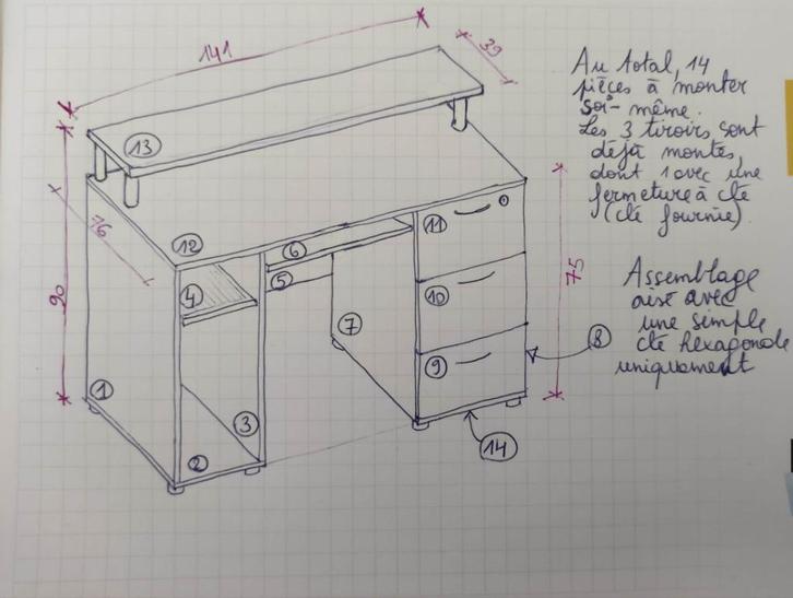Bureaux avec rangements divers, idéal pour chambre enfant, Huis en Inrichting, Bureaus, Gebruikt, Bureau, Ophalen