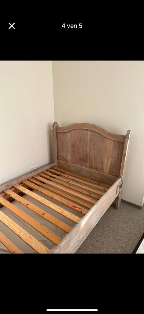 Eiken bed, Huis en Inrichting, Slaapkamer | Bedden, Zo goed als nieuw, 210 cm, Ophalen