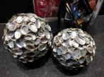 Luxueuze decoratiebollen met parelmoerschelpen - 2 stuks, Ophalen of Verzenden, Nieuw