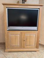 TV meubel | licht eiken | breedte 111 cm, Ophalen, Gebruikt, 100 tot 150 cm, Eikenhout