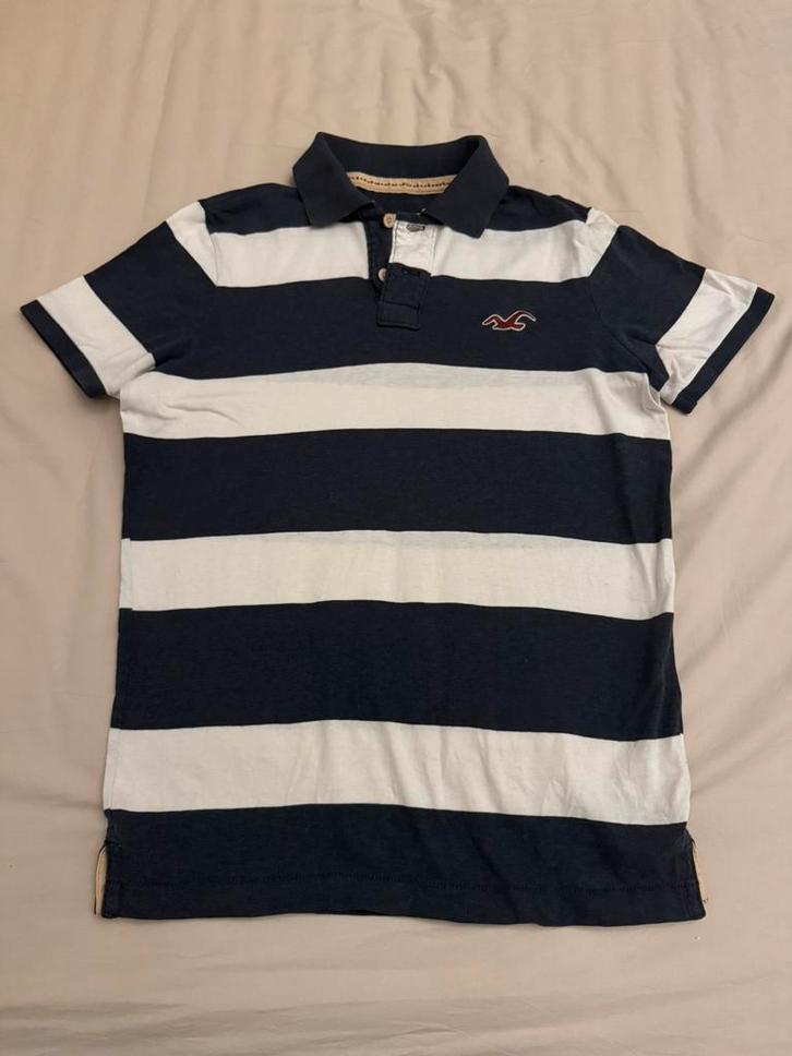 Gestreepte polo met hollister, Kleding | Heren, Polo's, Zo goed als nieuw, Maat 48/50 (M), Blauw, Ophalen of Verzenden
