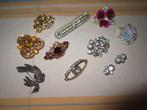 een 10 tal  broches, Handtassen en Accessoires, Broches, Ophalen, Zo goed als nieuw, Overige materialen, Met edelsteen