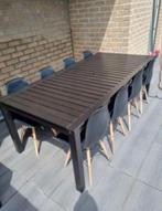 Table en bois + 8 chaises, Jardin & Terrasse, Comme neuf, Bois, Enlèvement ou Envoi