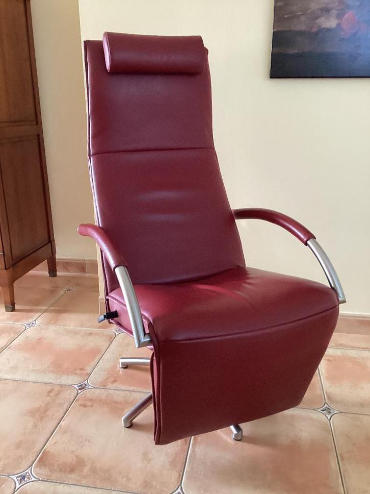 Elegante Jori relax+kussen Mensana MAXI(ZGAN), Huis en Inrichting, Fauteuils, Zo goed als nieuw, Leer, Ophalen