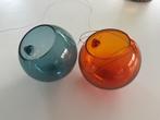 2 photophores neufs en verre à suspendre., Huis en Inrichting, Woonaccessoires | Kandelaars en Kaarsen, Overige materialen, Blauw