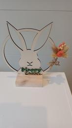 Lapin de Pâques en bois sur pied « Joyeuses Pâques » dernièr, Enlèvement ou Envoi, Comme neuf