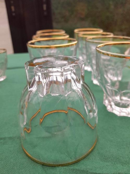 vintage glasservies met gouden rand, Antiek en Kunst, Antiek | Glaswerk en Kristal, Ophalen of Verzenden