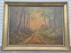 Huile sur toile chemin signe Louis van lint, Antiek en Kunst, Ophalen of Verzenden