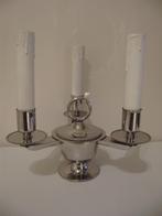 ART DECO : ROYAL BB , 3-lamp in chroom met parelranden, Ophalen