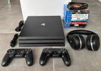 PS4 Pro + 2 controllers + 10 games + draadloze koptelefoon, Games en Spelcomputers, Ophalen, Met games, Met 2 controllers, Zo goed als nieuw