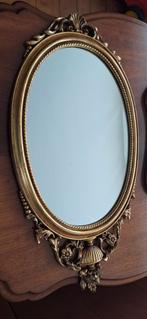 barok wandspiegel, houten frame, goudkleurig, h. 77cm, br 40, Antiek en Kunst, Ophalen