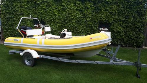 Rib rubberboot APEX 15 met 50pk Mercury autolube motor op tr, Watersport en Boten, Rubberboten, Zo goed als nieuw, Overige merken